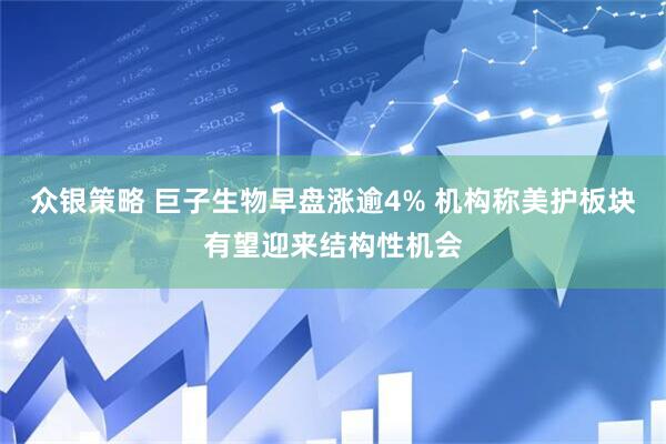 众银策略 巨子生物早盘涨逾4% 机构称美护板块有望迎来结构性机会