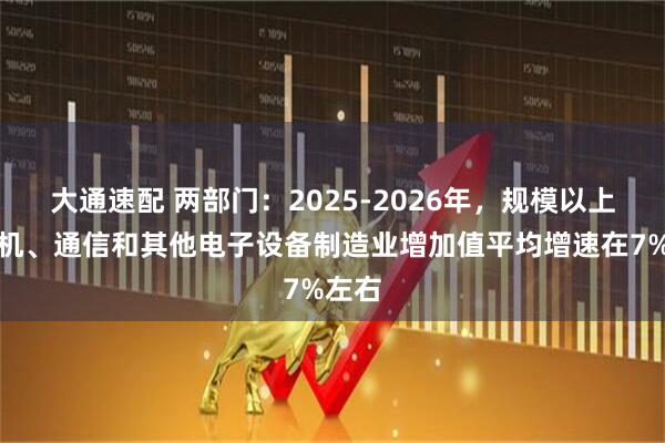 大通速配 两部门：2025-2026年，规模以上计算机、通信和其他电子设备制造业增加值平均增速在7%左右